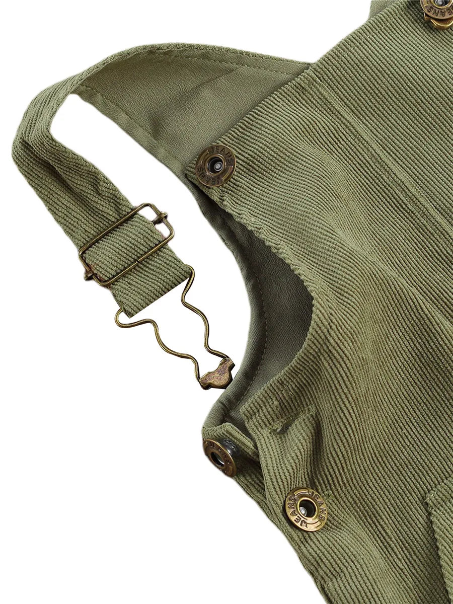 Combinaison pantalon à bretelles unisexe pour bébé de 0 à 24 mois, avec boutons, couleur unie, pour tout-petits garçons et filles MAEJORKEN