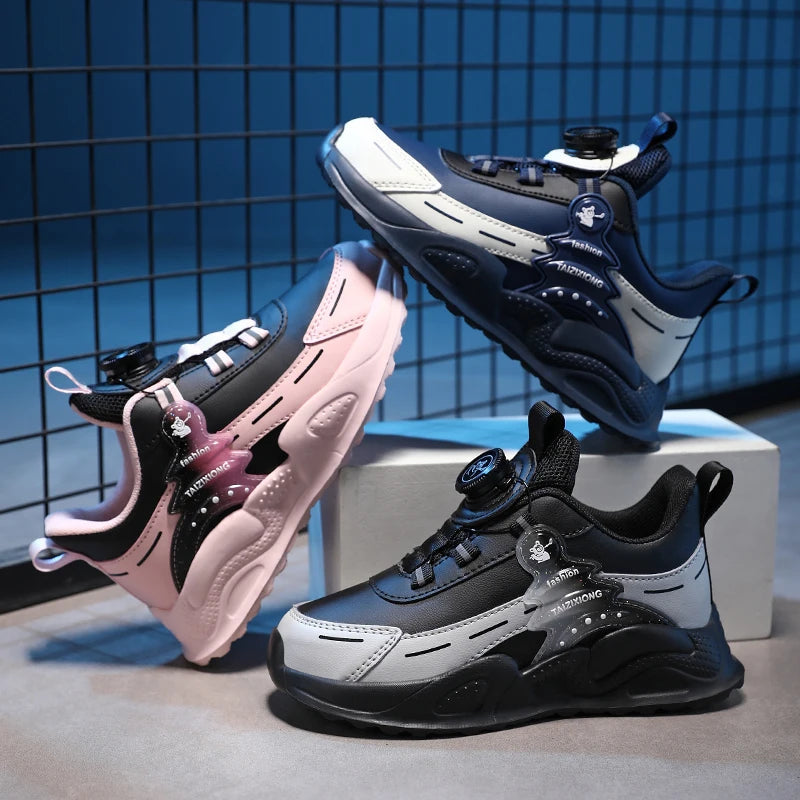 Baskets en cuir légères et antidérapantes pour enfants, chaussures décontractées pour garçons et étudiants, chaussures de sport, de course, de Tennis MAEJORKEN