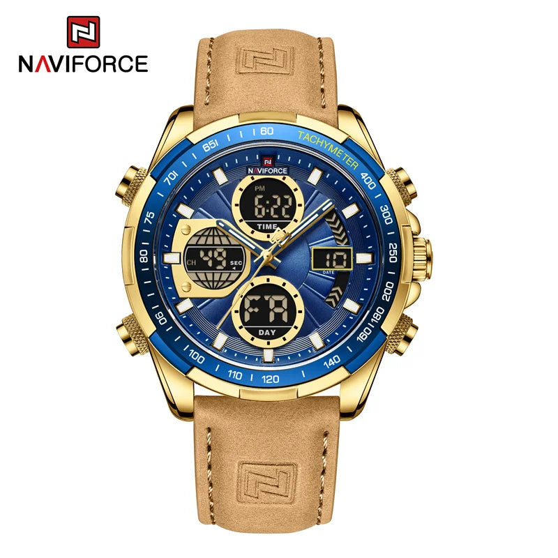 NAVIFORCE montre militaire pour hommes chronographe multifonction sport 3ATM étanche avec alarme affichage jour et Date horloge cadeaux masculins MAEJORKEN