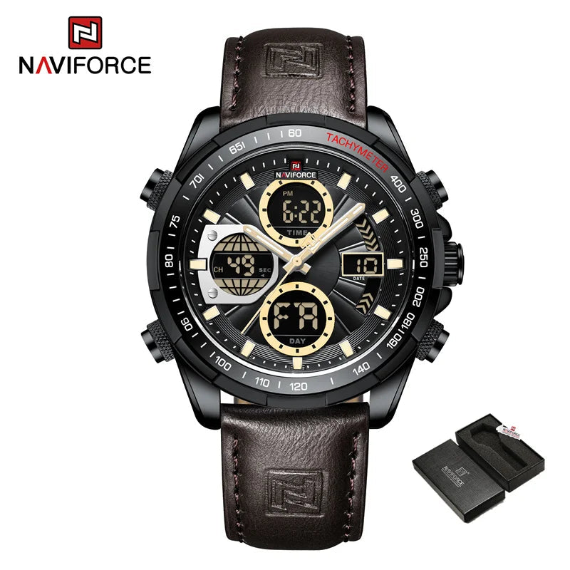 NAVIFORCE montre militaire pour hommes chronographe multifonction sport 3ATM étanche avec alarme affichage jour et Date horloge cadeaux masculins MAEJORKEN