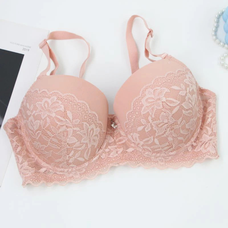 DaiNaFang soutien-gorge Push Up pour femmes respirant ascenseur dentelle garniture CDE tasse sous-vêtements noir rose kaki rouge grande taille Lingerie MAEJORKEN