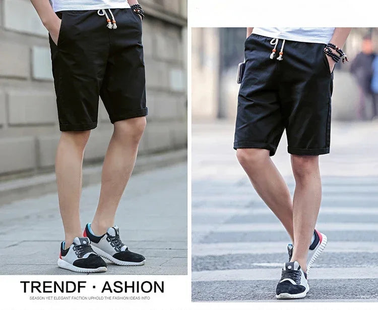 Flambant neuf court été décontracté blanc Shorts hommes été basique court hommes coréen mince coton polyvalent mode hommes pantalons de plage MAEJORKEN