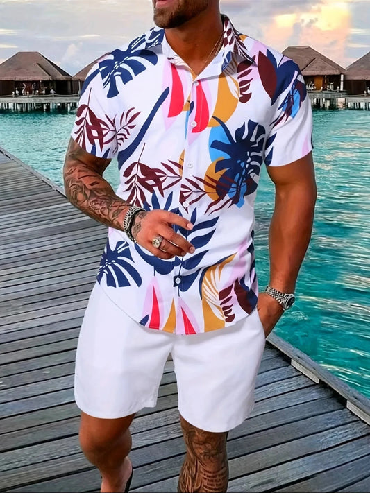 Sportedly-Ensemble deux pièces pour hommes, chemises et shorts College en 3D, vêtements de plage unisexes, chemise à revers hawaïenne, olympiques à la mode, 2 pièces MAEJORKEN