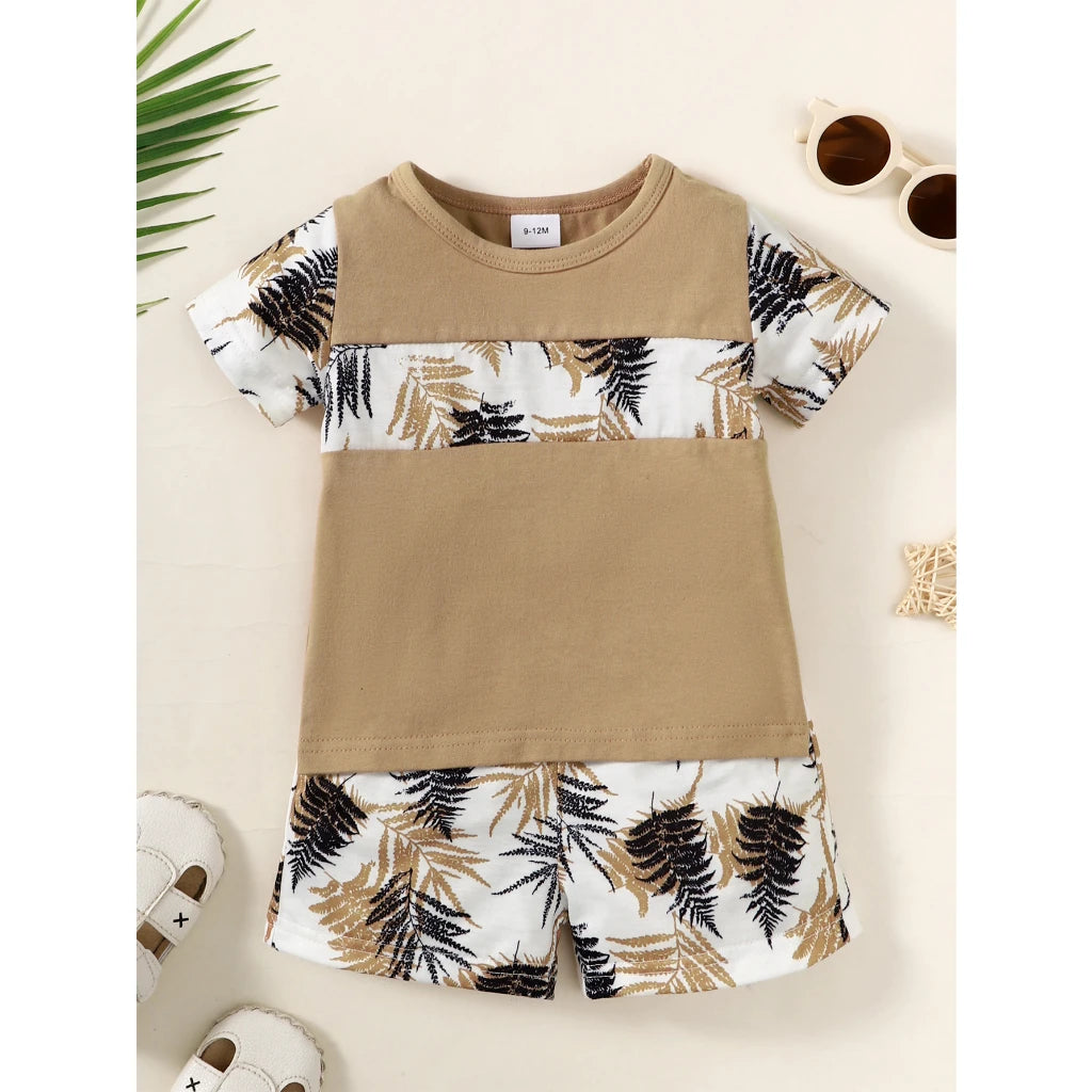 Ensemble de vêtements pour bébé garçon de 1 à 3 ans, haut à manches courtes + Short, 2 pièces, tenue décontractée quotidienne d'été, vêtements de Style plage pour tout-petits garçons MAEJORKEN