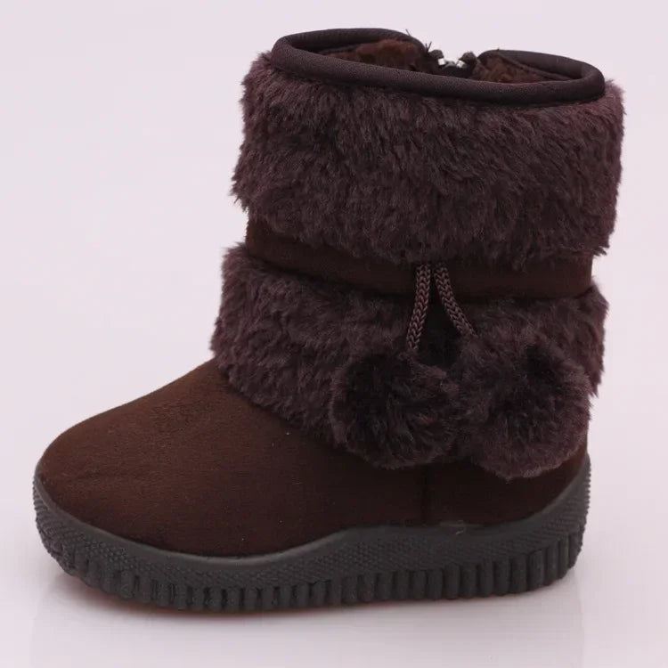 Bottes de neige pour filles, confortables, épaisses et chaudes, pour enfants, boule épaisse, mignonnes, chaussures de princesse, automne, 2023 MAEJORKEN