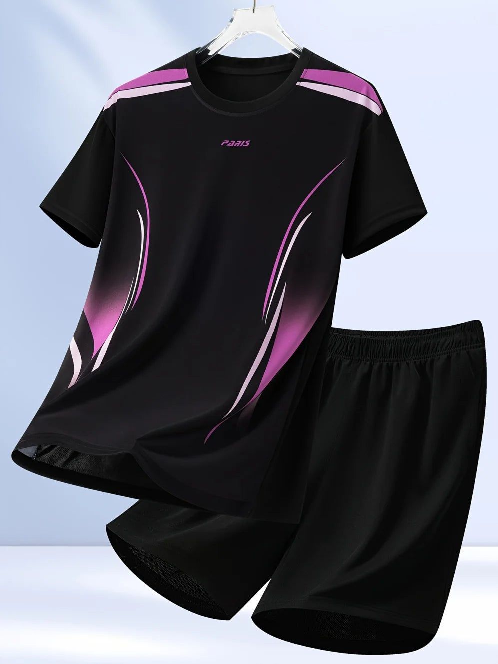 Vêtements pour enfants, ensemble décontracté à imprimé football, col rond, manches courtes et short, ensemble sportif d'été pour garçons, basketball, football MAEJORKEN