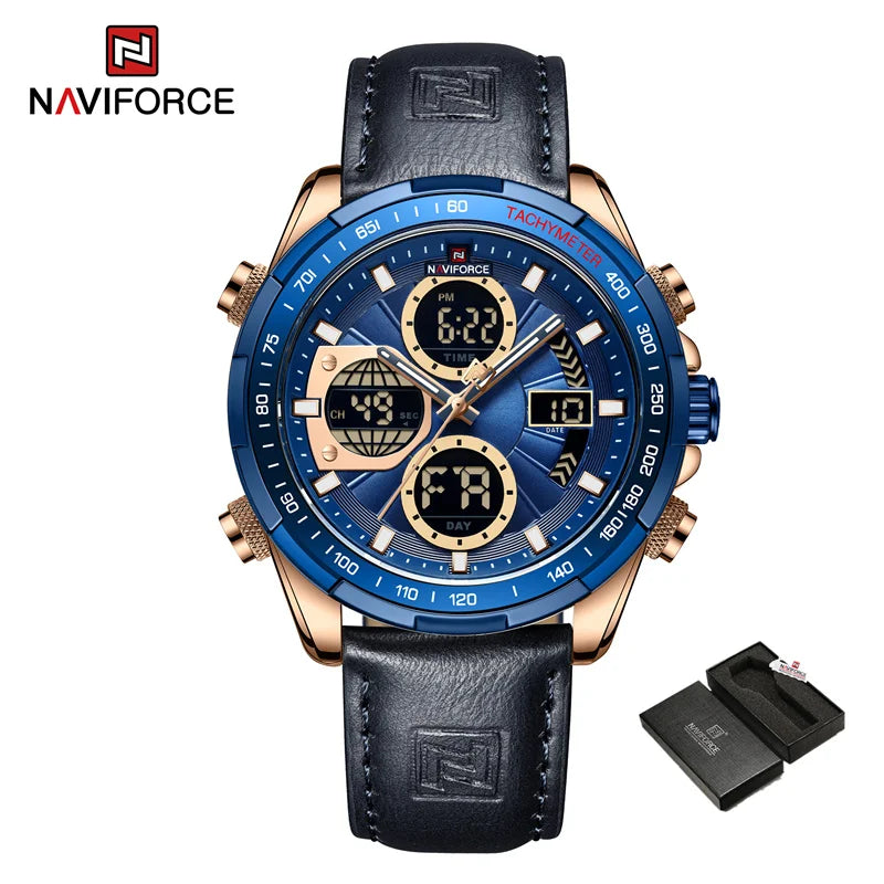 NAVIFORCE montre militaire pour hommes chronographe multifonction sport 3ATM étanche avec alarme affichage jour et Date horloge cadeaux masculins MAEJORKEN