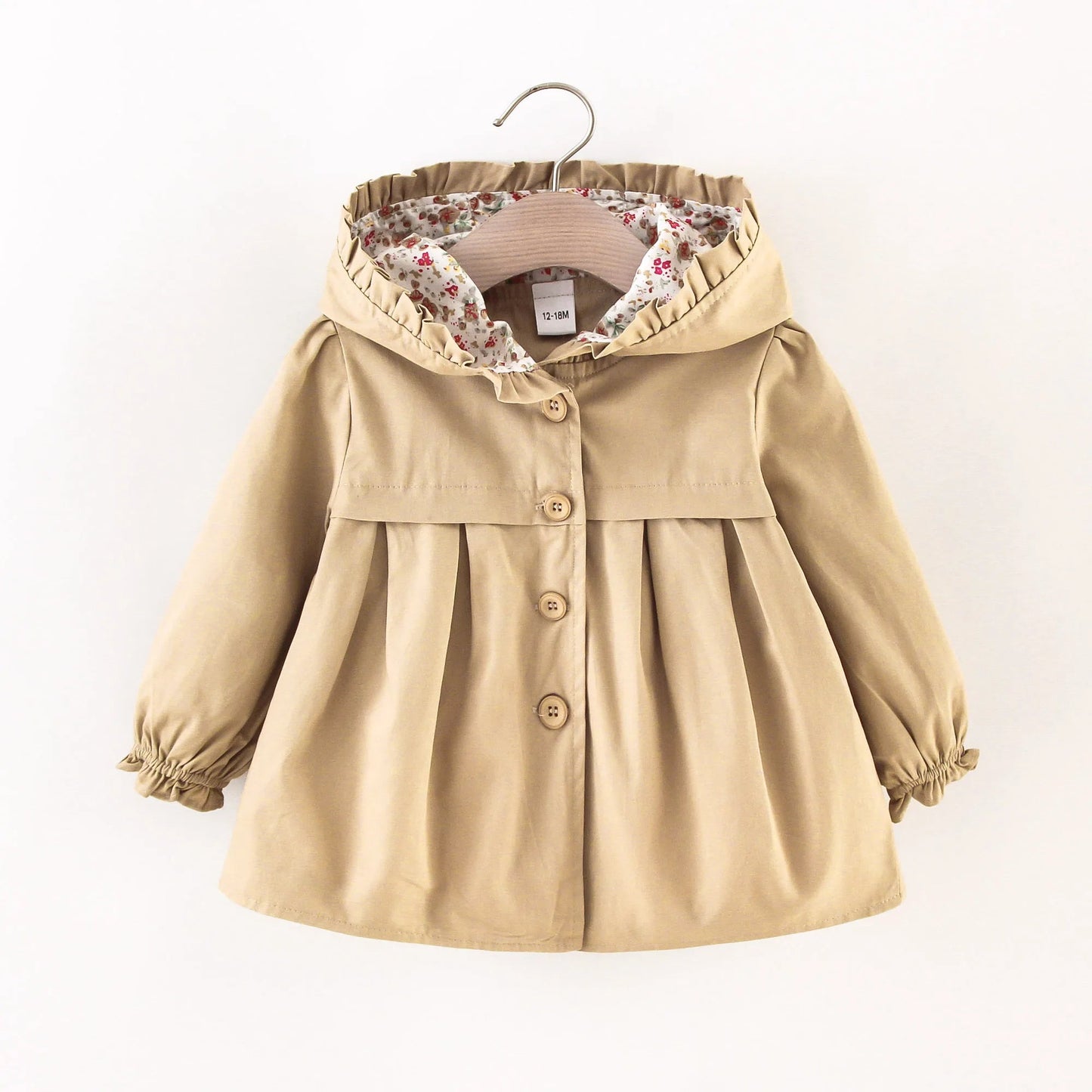 Veste d'automne pour bébé fille de 0 à 3 ans, coupe-vent en coton à manches longues, veste à capuche pour bébé fille MAEJORKEN
