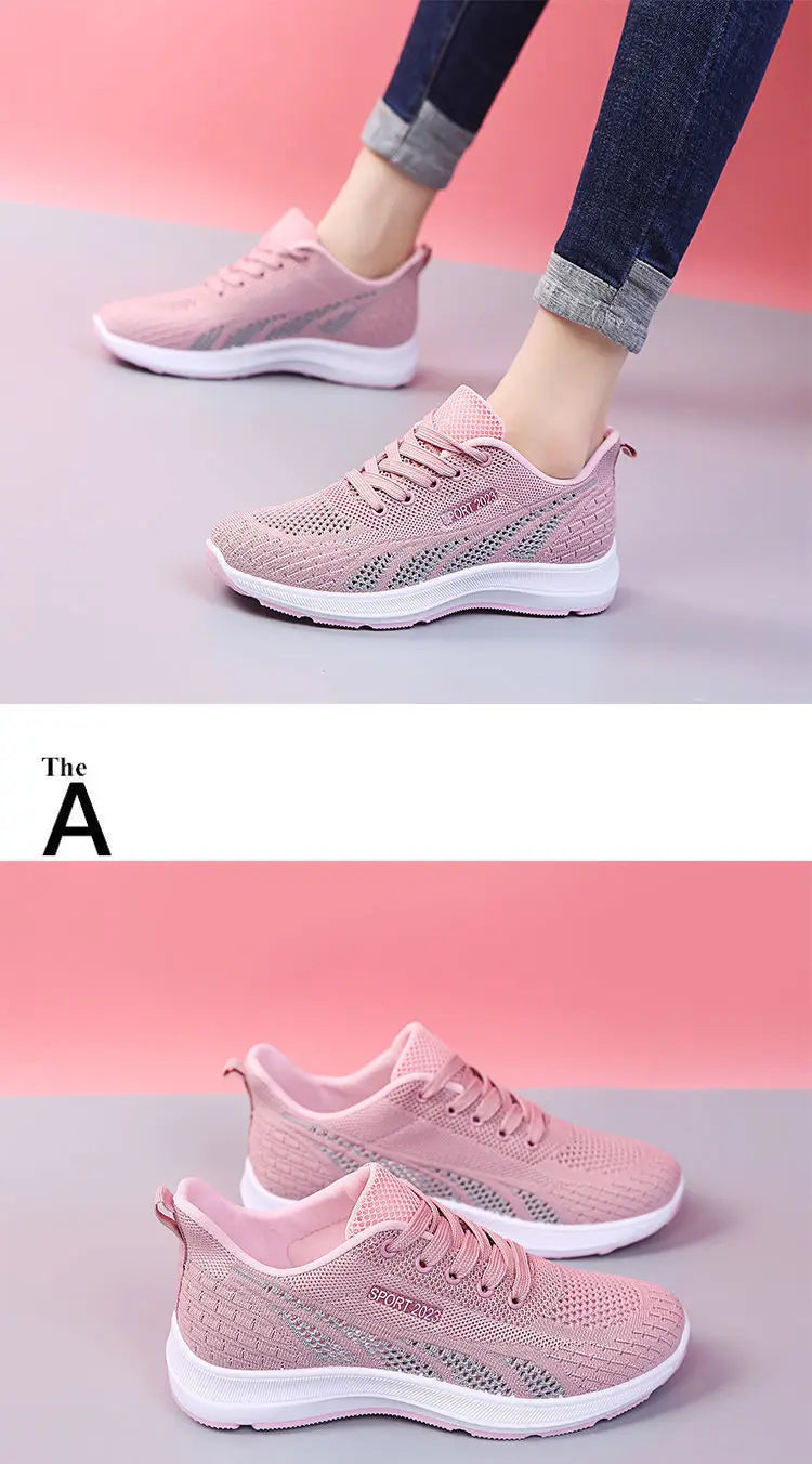 Chaussures de course respirantes pour femmes, baskets d'été légères en maille à coussin d'air, chaussures de sport d'extérieur à lacets, chaussures d'entraînement MAEJORKEN