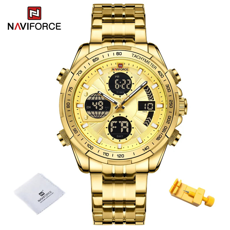 NAVIFORCE montre militaire pour hommes chronographe multifonction sport 3ATM étanche avec alarme affichage jour et Date horloge cadeaux masculins MAEJORKEN