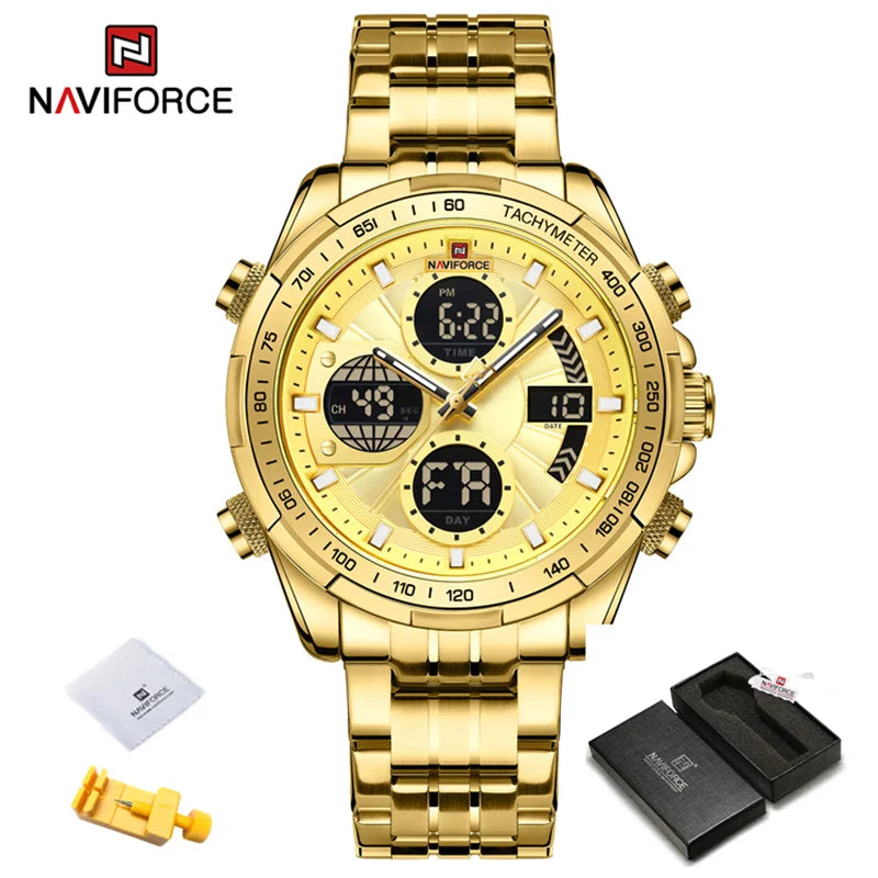 NAVIFORCE montre militaire pour hommes chronographe multifonction sport 3ATM étanche avec alarme affichage jour et Date horloge cadeaux masculins MAEJORKEN