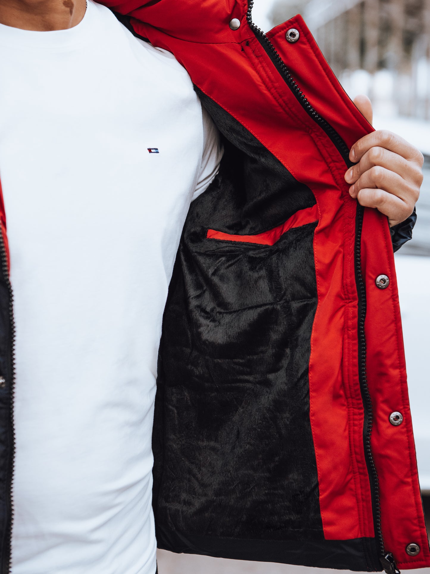 Blouson d hiver avec capuche amovible col montant du M au 2XL