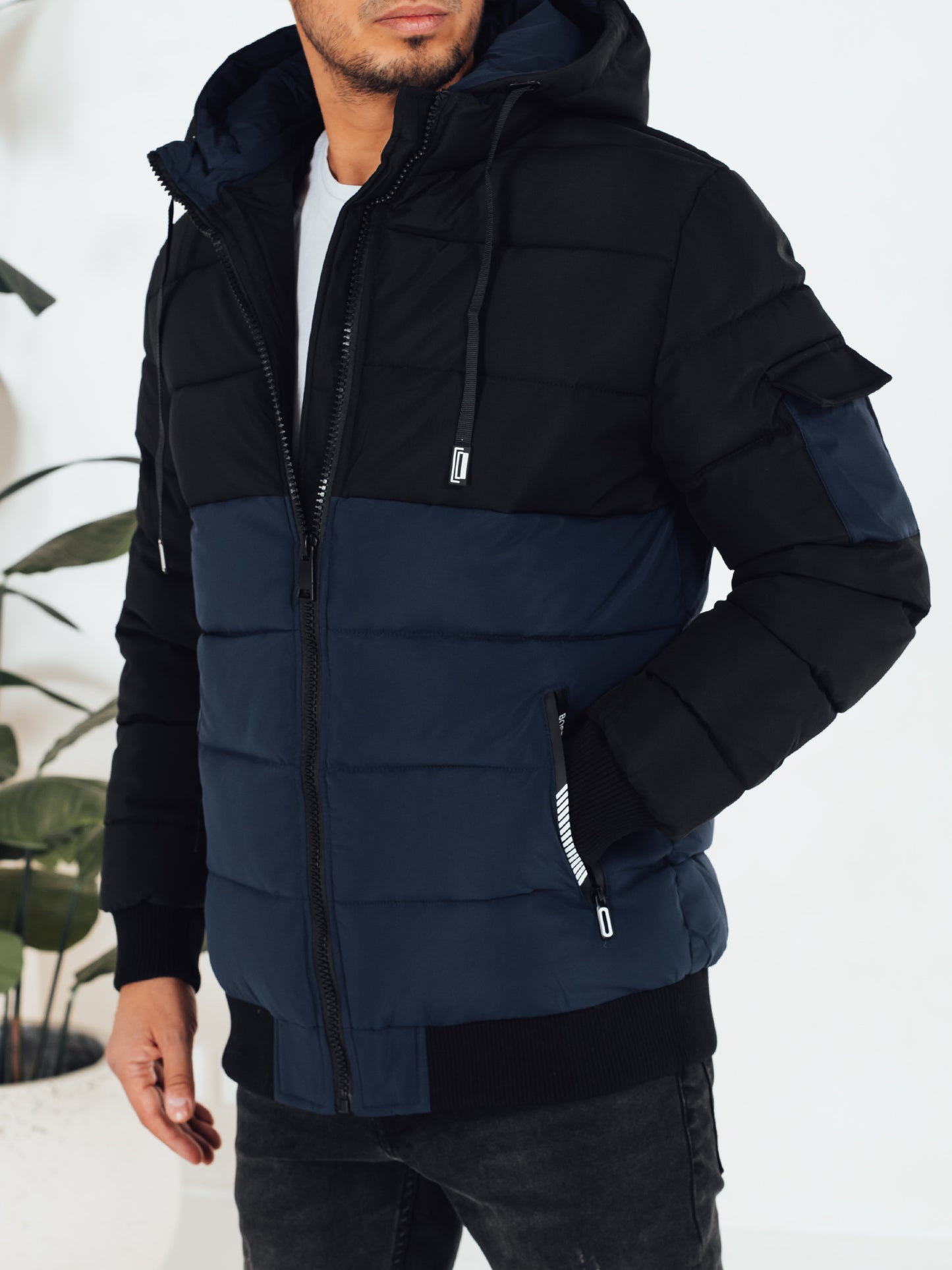 Veste matelassée d hiver pour hommes à capuche amovible du S au 2XL