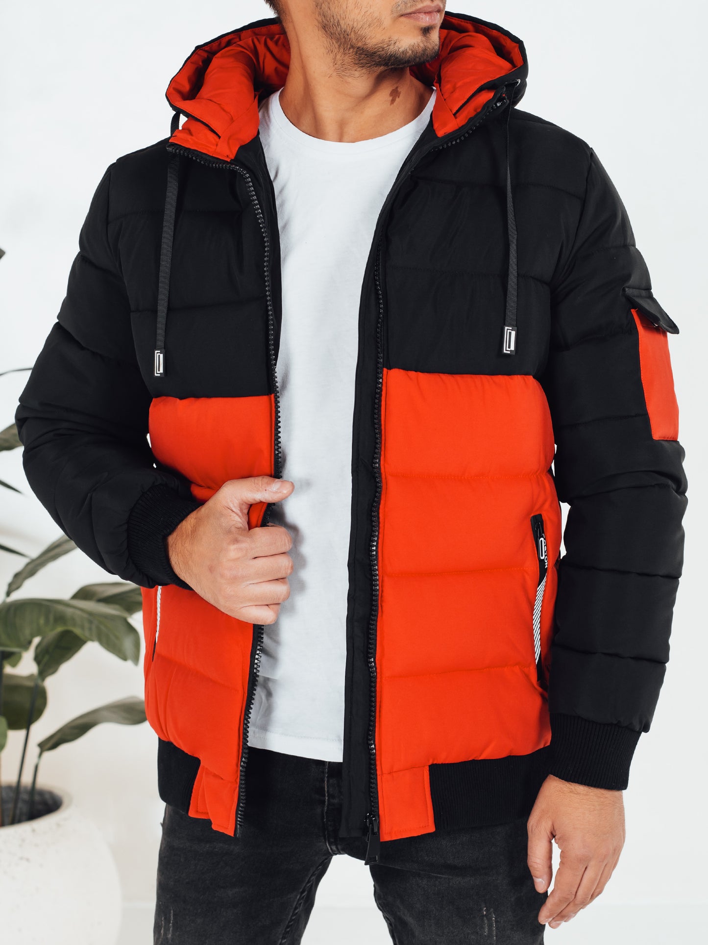 Veste matelassée d hiver pour hommes à capuche amovible du S au 2XL