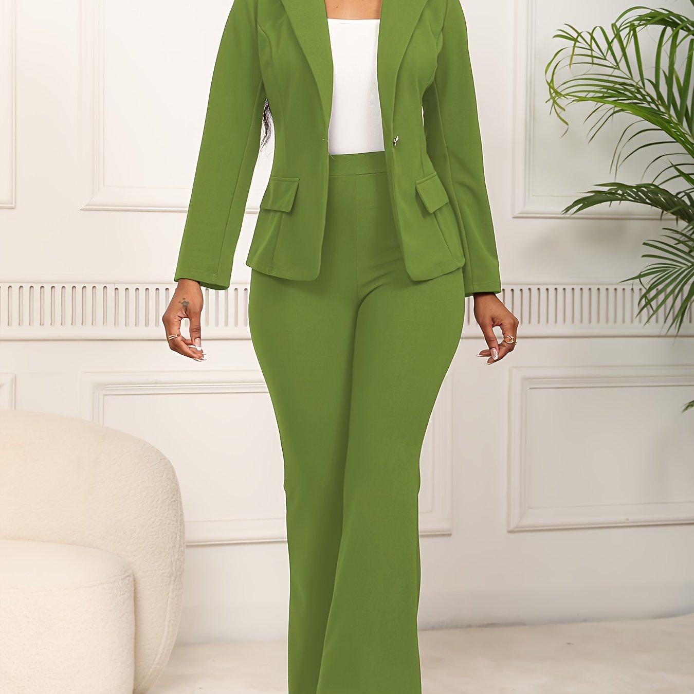 New Casual Elegant Sexy Two-Piece Set: Long Sleeve Slim Fit Jacket and Pants for Women's Workwear MAEJORKEN