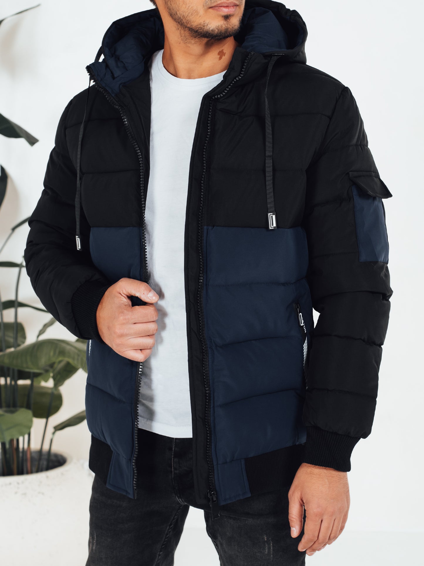Veste matelassée d hiver pour hommes à capuche amovible du S au 2XL