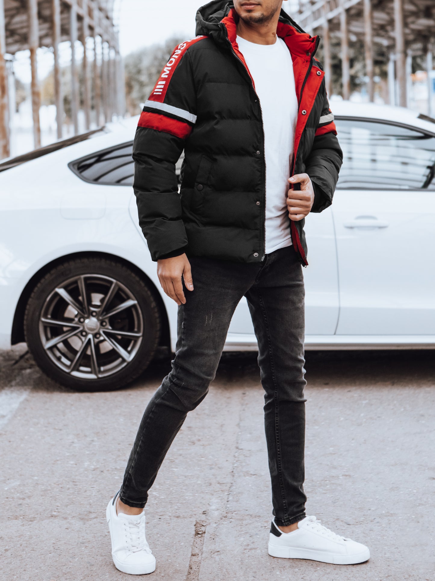 Blouson d hiver avec capuche amovible col montant du M au 2XL