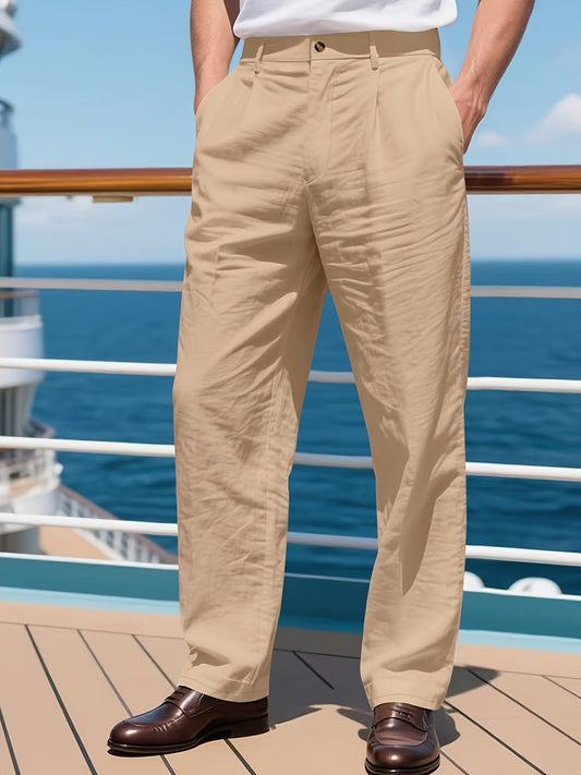 Pantalon en lin jambe large , coupe ample du S au 3XL MAEJORKEN