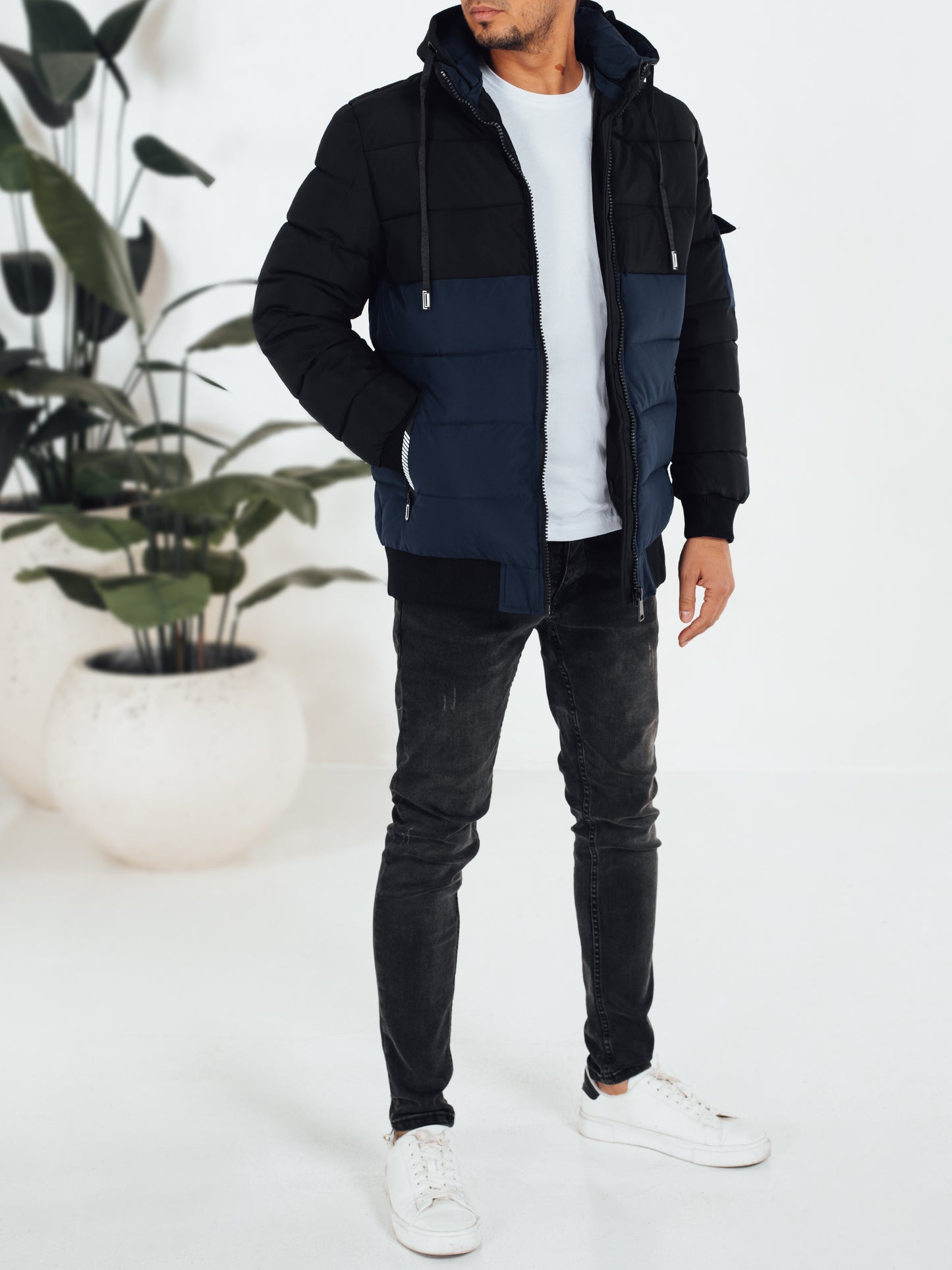 Veste matelassée d hiver pour hommes à capuche amovible du S au 2XL