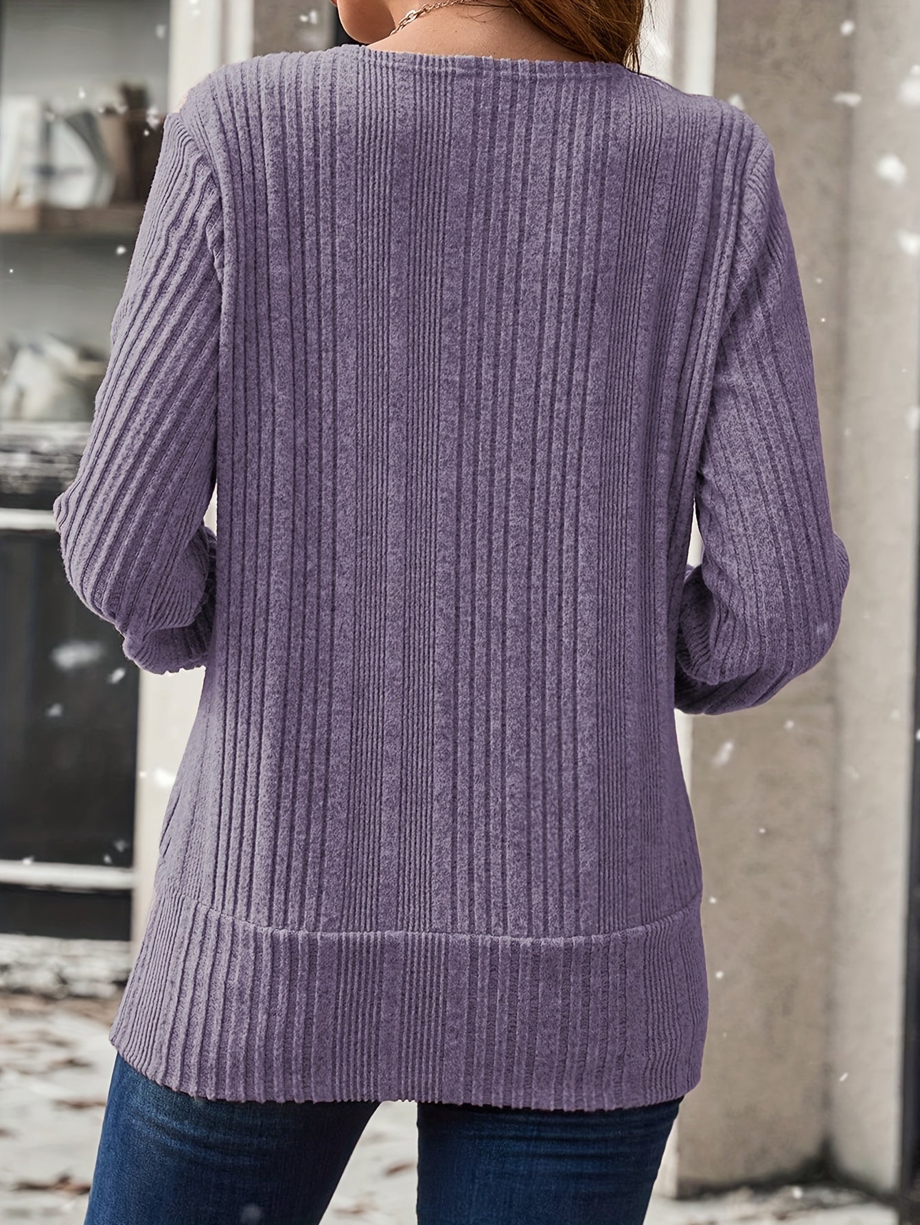 Women'S Elegant Ribbed Square Neck Blouse with Front Button Detail - Long Sleeve, Button-Up Shirt in Pink, Casual Chic Style, Perfect for Casual Attire, Casual Chic Wear | Square Neckline | Construction, Ladies Blouses, Women MAEJORKEN