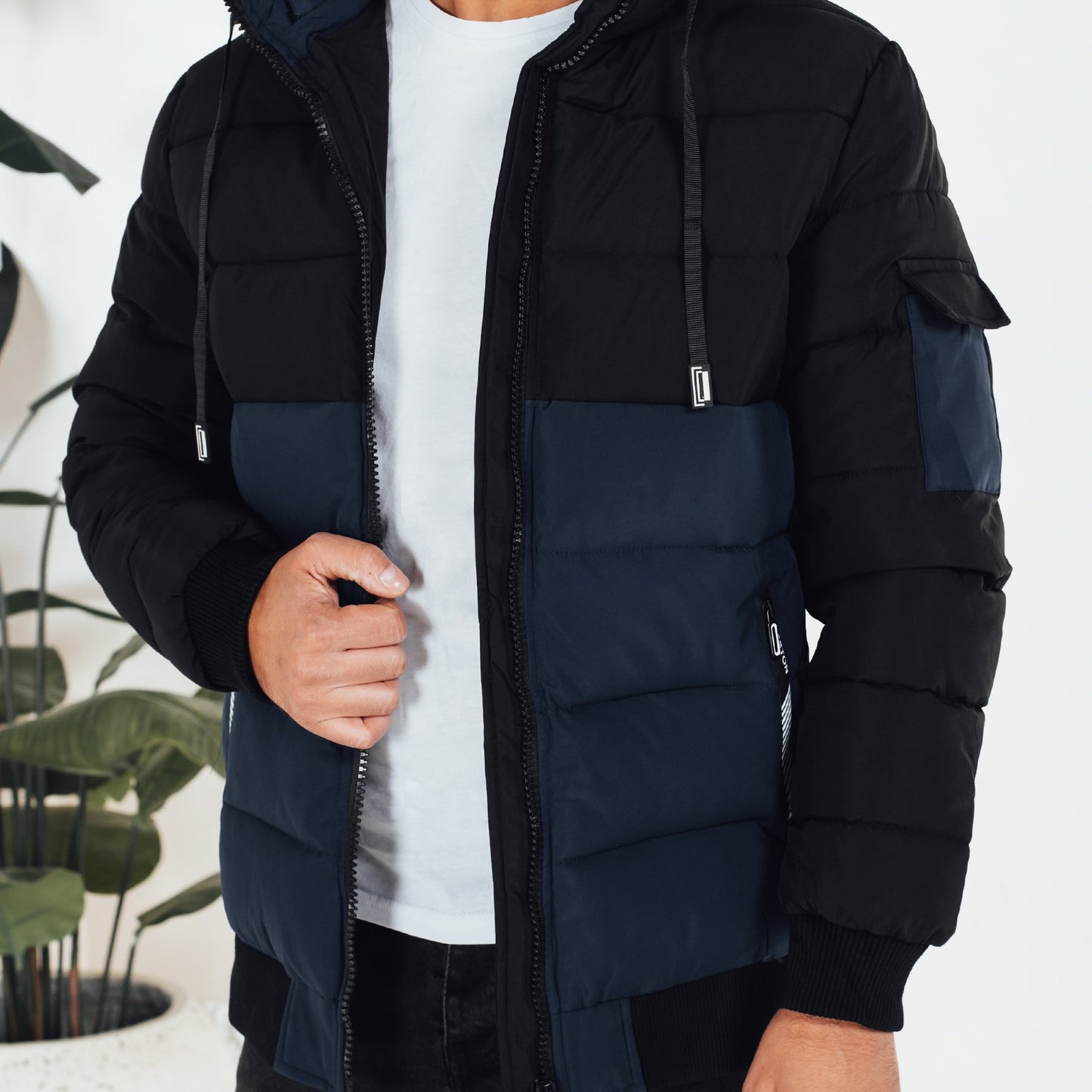 Veste matelassée d hiver pour hommes à capuche amovible du S au 2XL