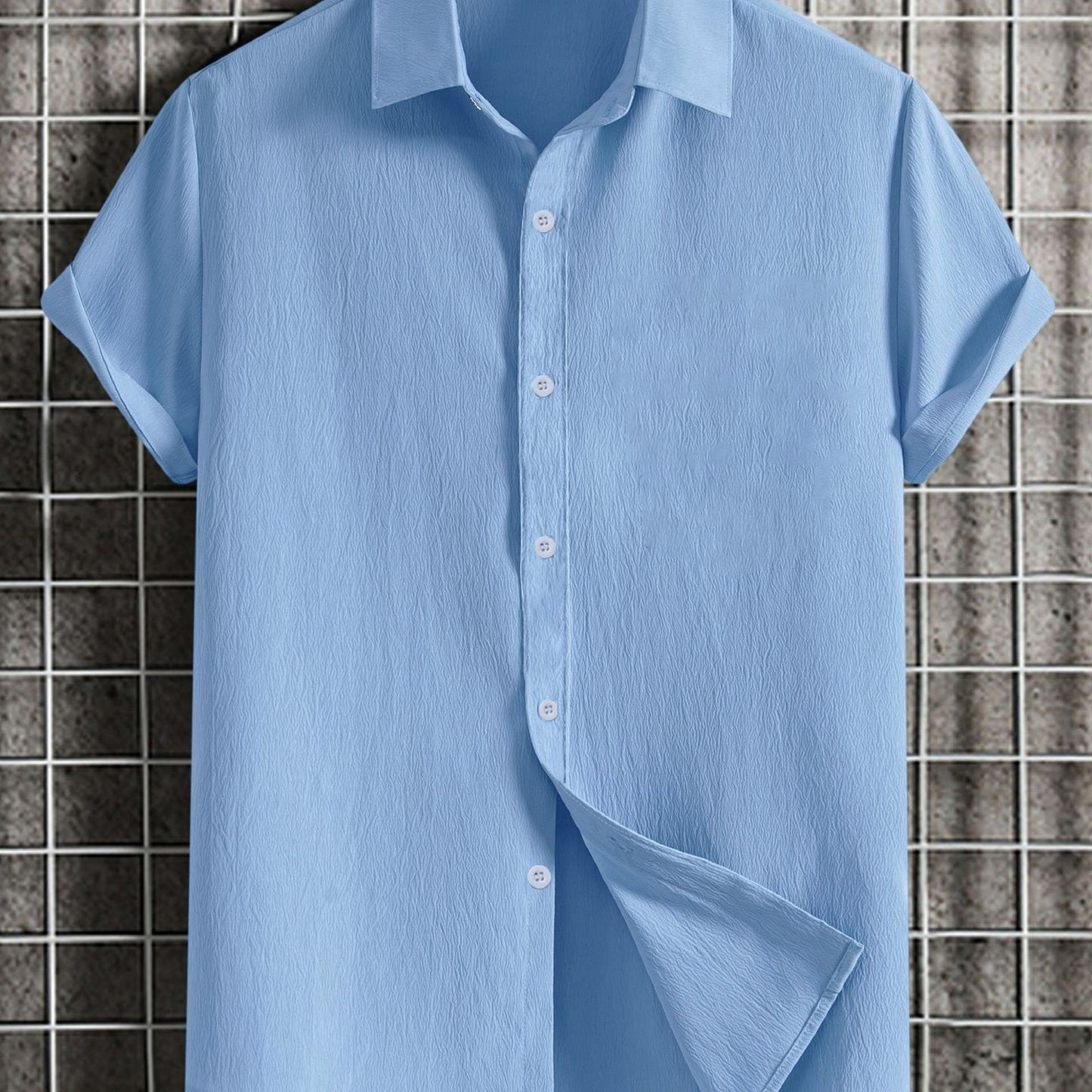 Chemise à manches courtes en pur coton du XS au 2XL