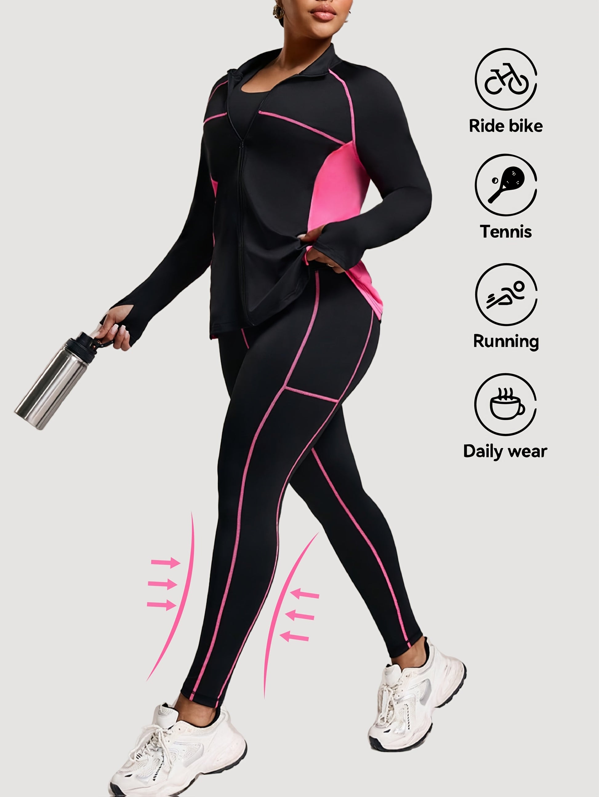 Ensemble veste zippées et leggins grande taille du XL au 4XL MAEJORKEN