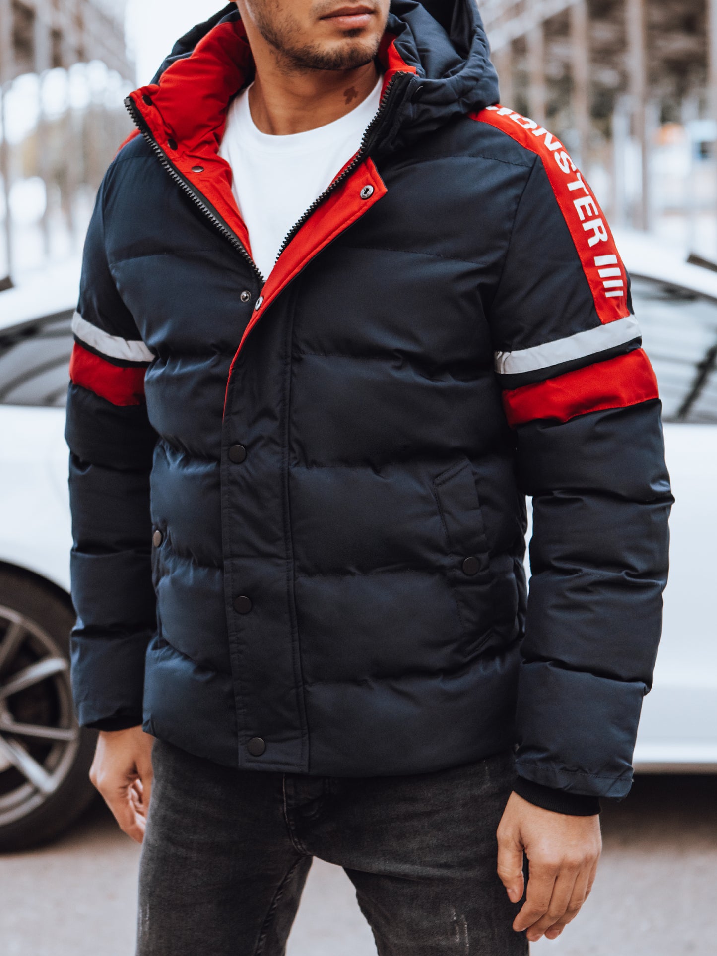 Blouson d hiver avec capuche amovible col montant du M au 2XL
