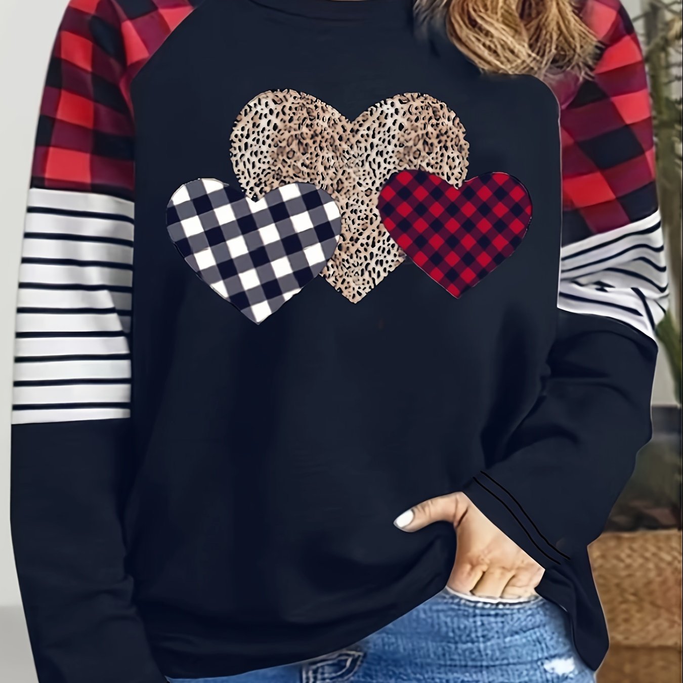 Sweat-shirt décontracté à manches longues du 1XL au 5XL