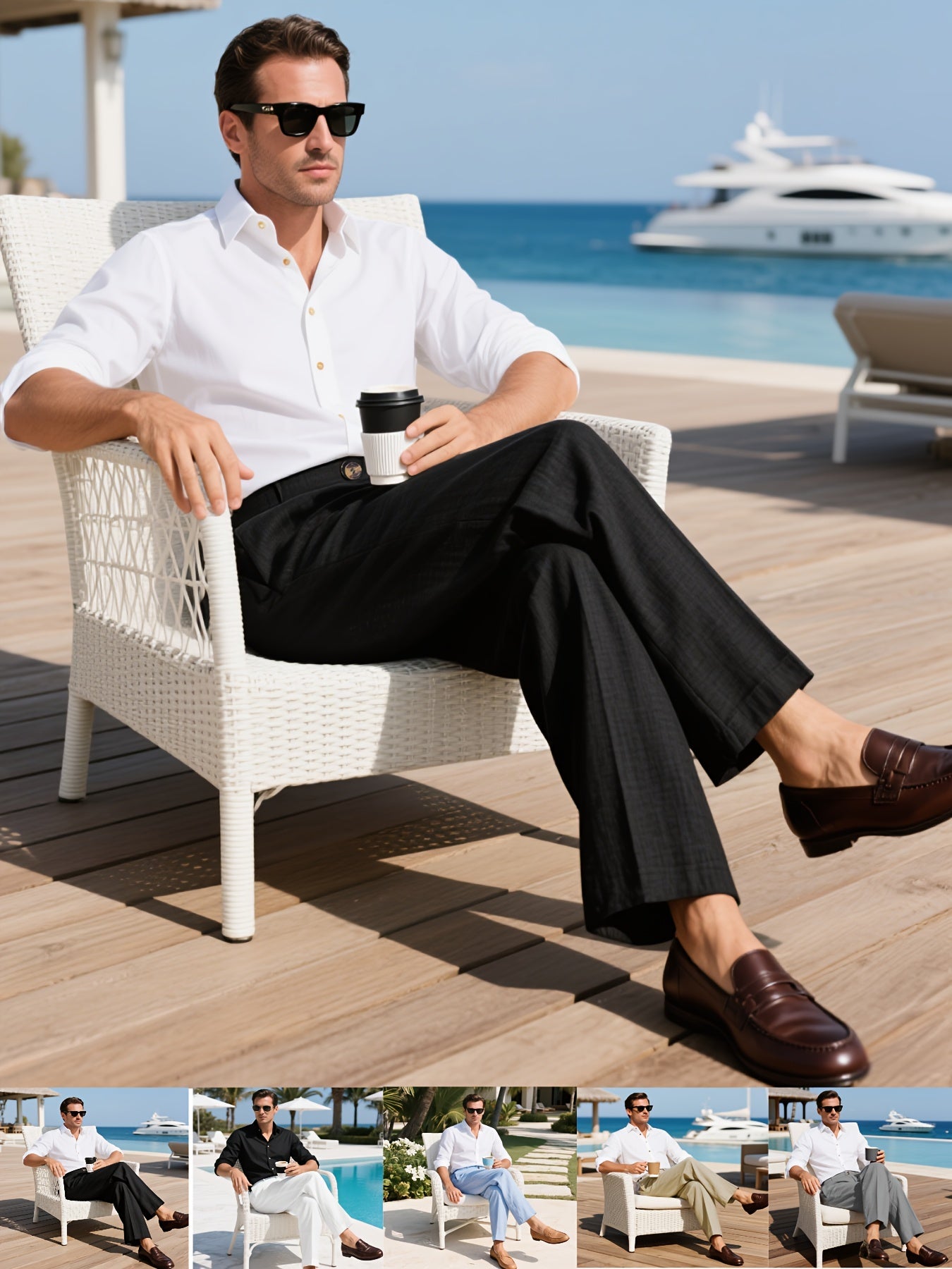 Men's Linen Suit Pants - Heavy-Duty Non-Stretch All-Season Business & Formal Wear, Light Business Casual Dress Trousers with White Piping (Matching Jacket Required), Versatile for Weddings & Office - Ideal Gift MAEJORKEN
