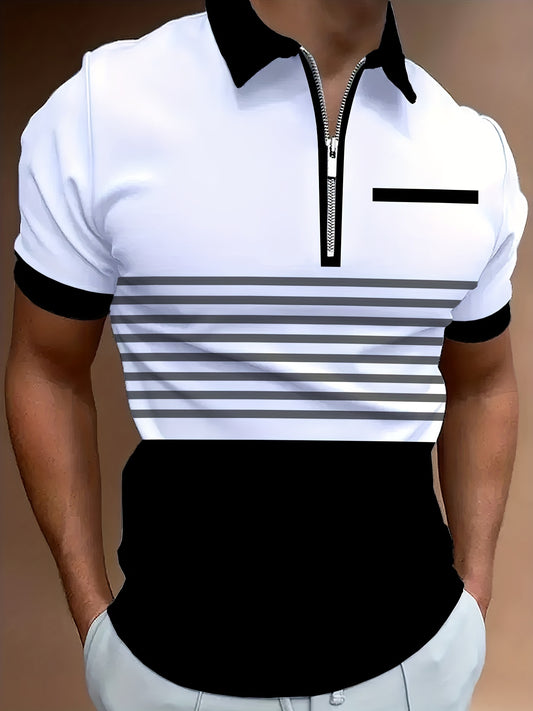 Polo imprimée à rayures manches courtes du 1XL au 7XL