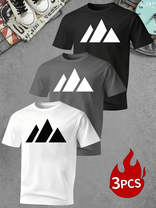 Lot de 3 t-shirts à manches courtes pour hommes respirant à séchage rapide du S au 3XL MAEJORKEN