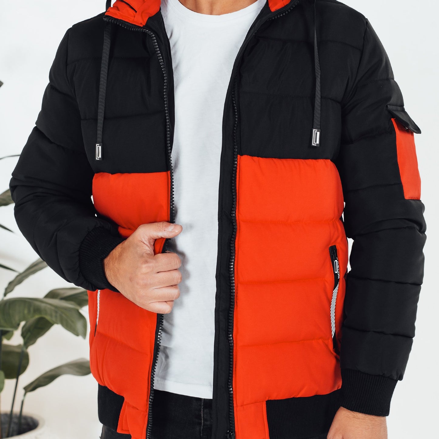 Veste matelassée d hiver pour hommes à capuche amovible du S au 2XL