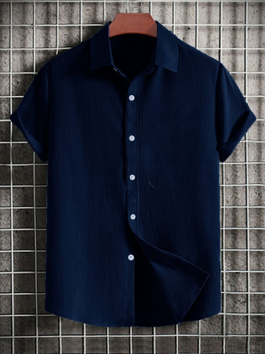 Chemise à manches courtes en pur coton du XS au 2XL