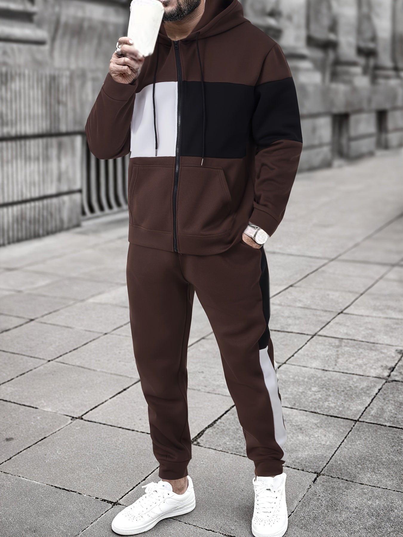 Ensemble survêtement sweat à capuche et pantalon hommes du M au 3XL MAEJORKEN