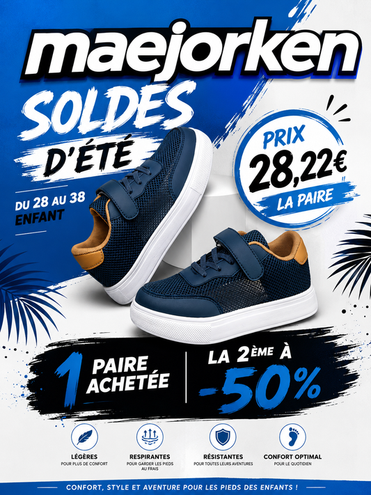 Nouvelles chaussures de skate d'été respirantes pour enfants, chaussures de sport en maille, avec fermeture auto -agrippante, adaptées aux garçons et aux filles du 28 au 38 MAEJORKEN