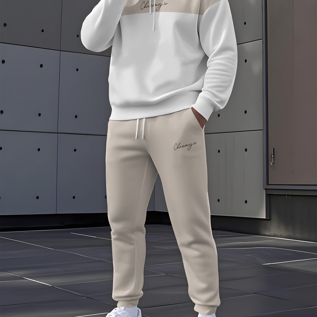 Men'S Casual Hoodie & Sweatpants Set - "Change" Print, with, Perfect for Christmas & Halloween, All-Season Comfort, Regular Fit, Crew Neck, Slight Stretch Fabric, Casual Wear Hoodie | Trendy Casual Hoodie | Comfortable Fit Ho MAEJORKEN