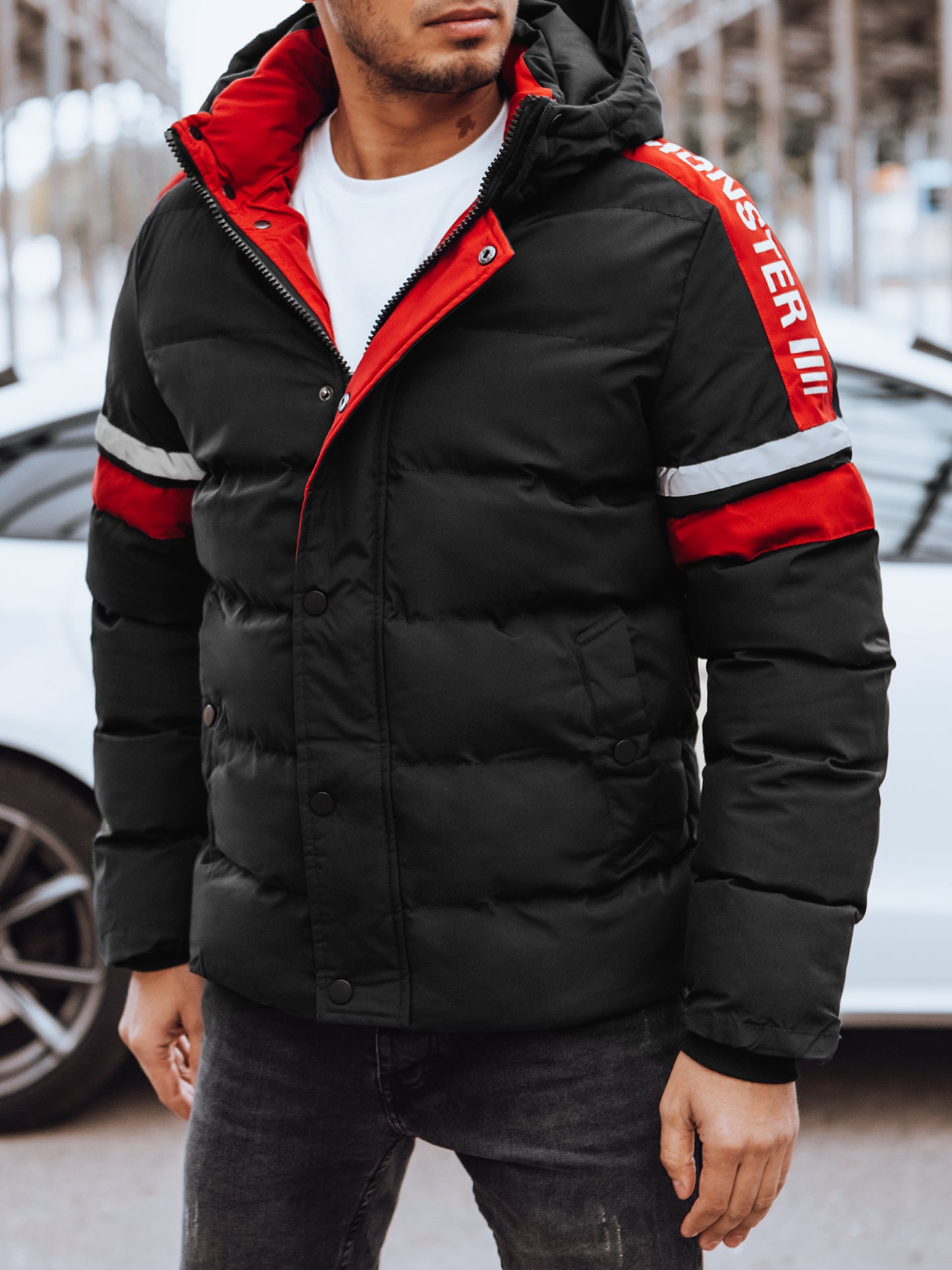 Blouson d hiver avec capuche amovible col montant du M au 2XL