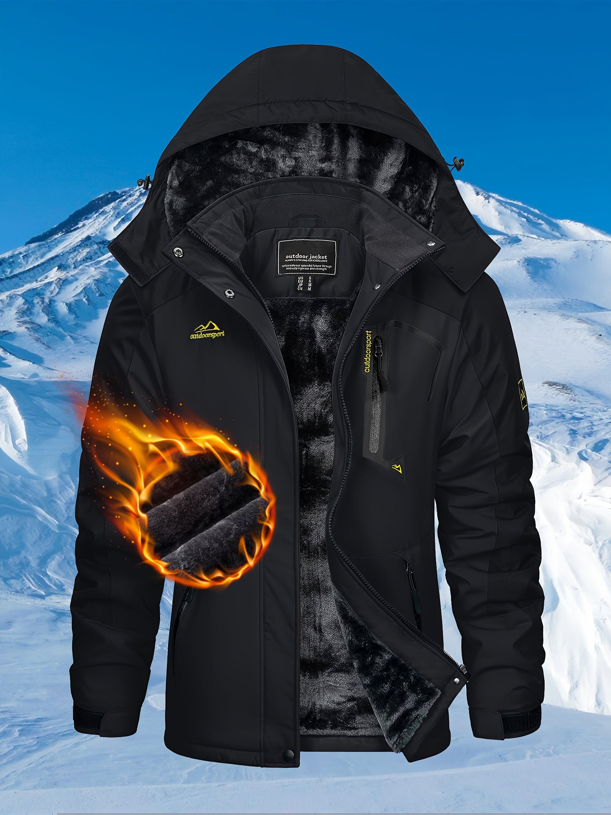 TACVASEN Women'S Winter Ski Jacket - Warm Fleece Lined, Detachable Hooded Coat with Zipper Pockets, Heavy Weight Thick Outdoor Coat for, Camping, Climbing, Travel & Snowboarding, Gear | Hooded Jacket | Zippered Jacket MAEJORKEN