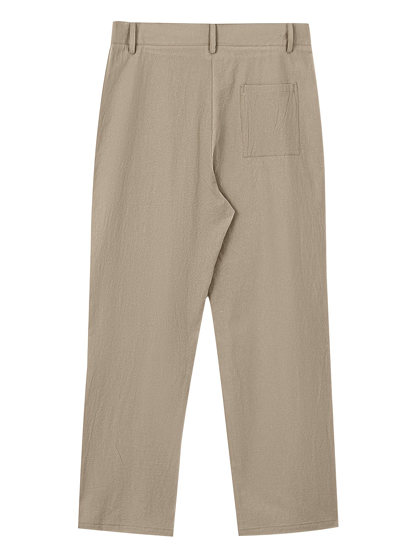 Men's Linen Suit Pants - Heavy-Duty Non-Stretch All-Season Business & Formal Wear, Light Business Casual Dress Trousers with White Piping (Matching Jacket Required), Versatile for Weddings & Office - Ideal Gift MAEJORKEN
