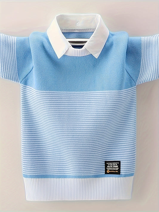 Pull en tricot à manches longues garçon du 4 au 13 ans