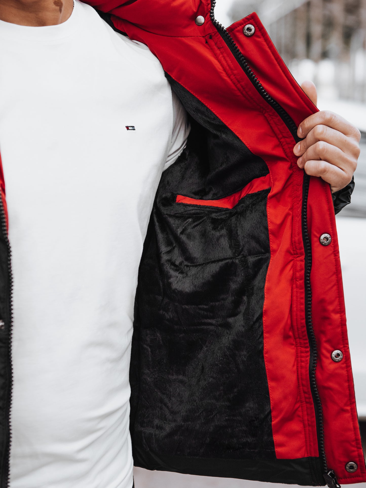 Blouson d hiver avec capuche amovible col montant du M au 2XL