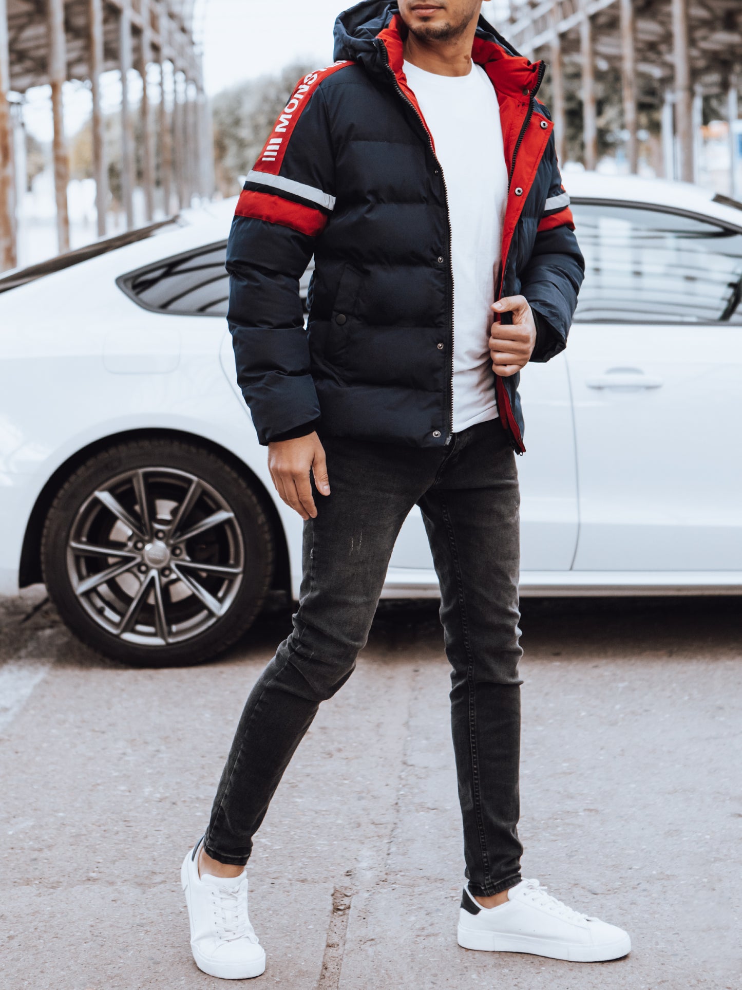 Blouson d hiver avec capuche amovible col montant du M au 2XL