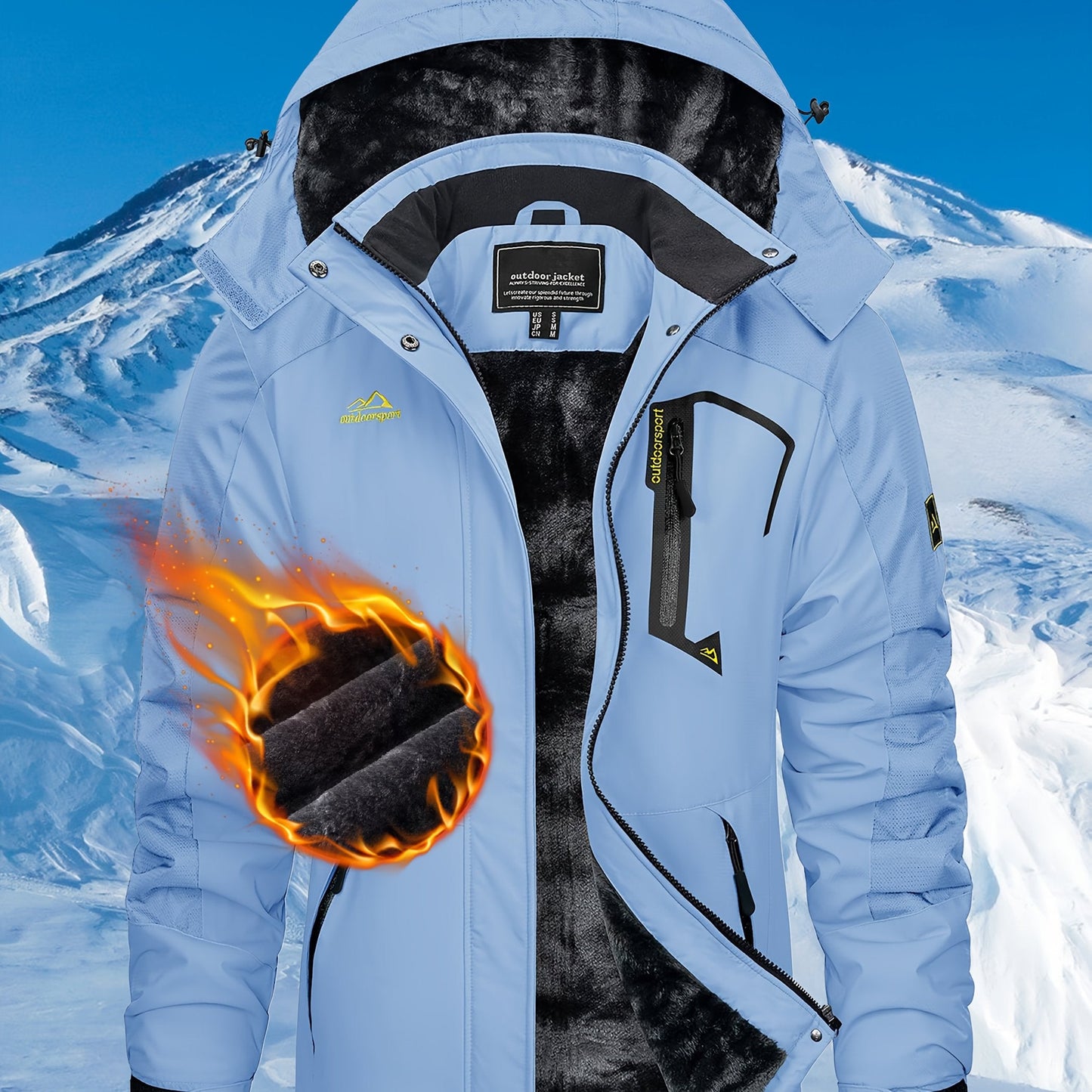 TACVASEN Women'S Winter Ski Jacket - Warm Fleece Lined, Detachable Hooded Coat with Zipper Pockets, Heavy Weight Thick Outdoor Coat for, Camping, Climbing, Travel & Snowboarding, Gear | Hooded Jacket | Zippered Jacket MAEJORKEN