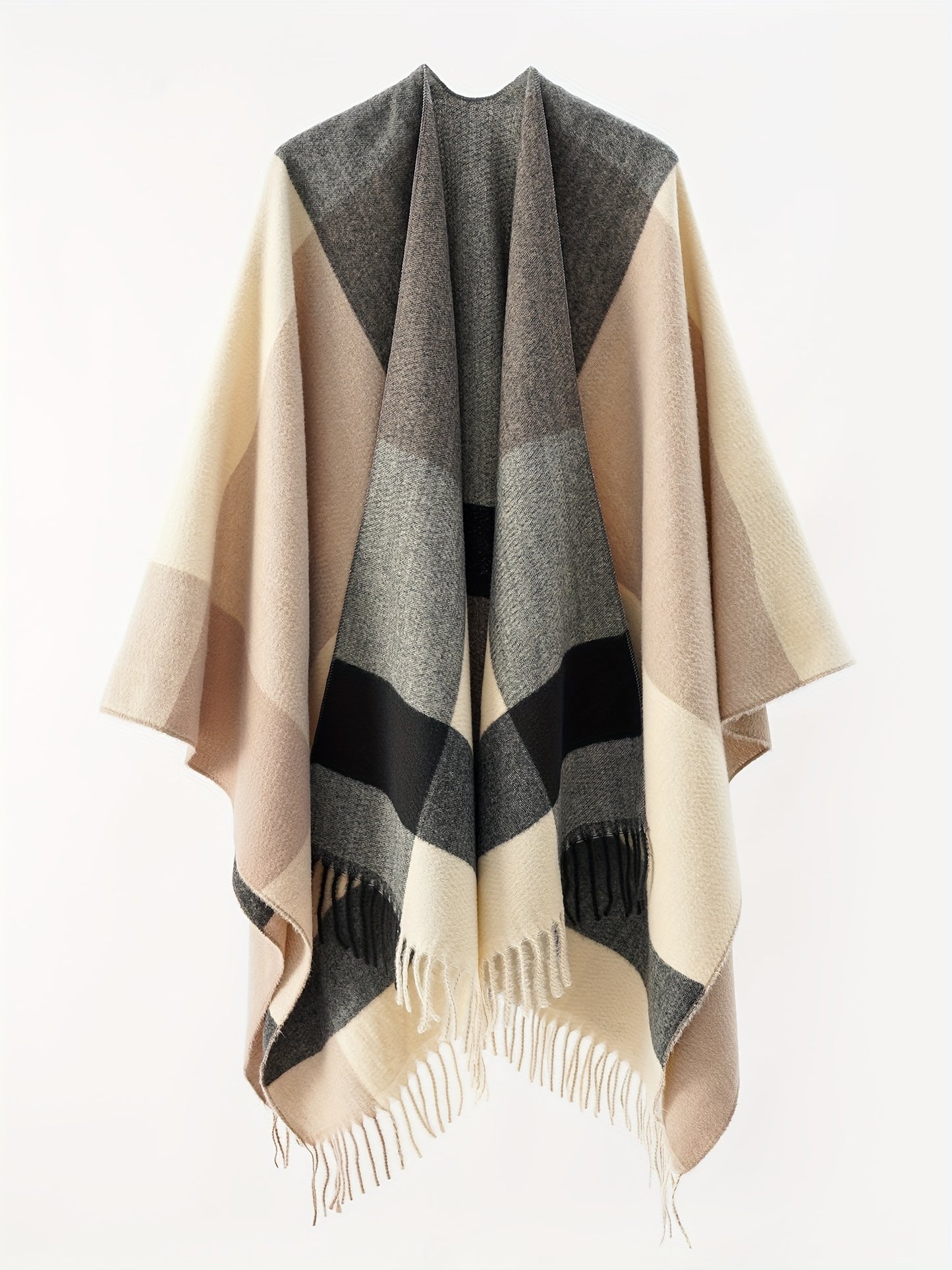 Pull cape châle cardigan ouvert sur le devant taille unique