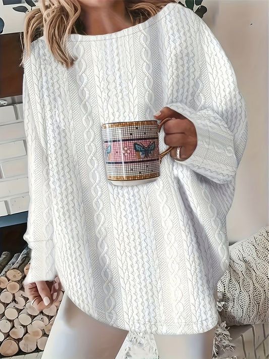 Pull à col rond de couleur unie 1XL au 5XL