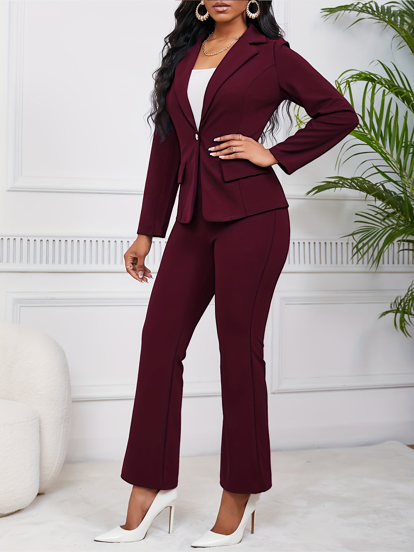 New Casual Elegant Sexy Two-Piece Set: Long Sleeve Slim Fit Jacket and Pants for Women's Workwear MAEJORKEN