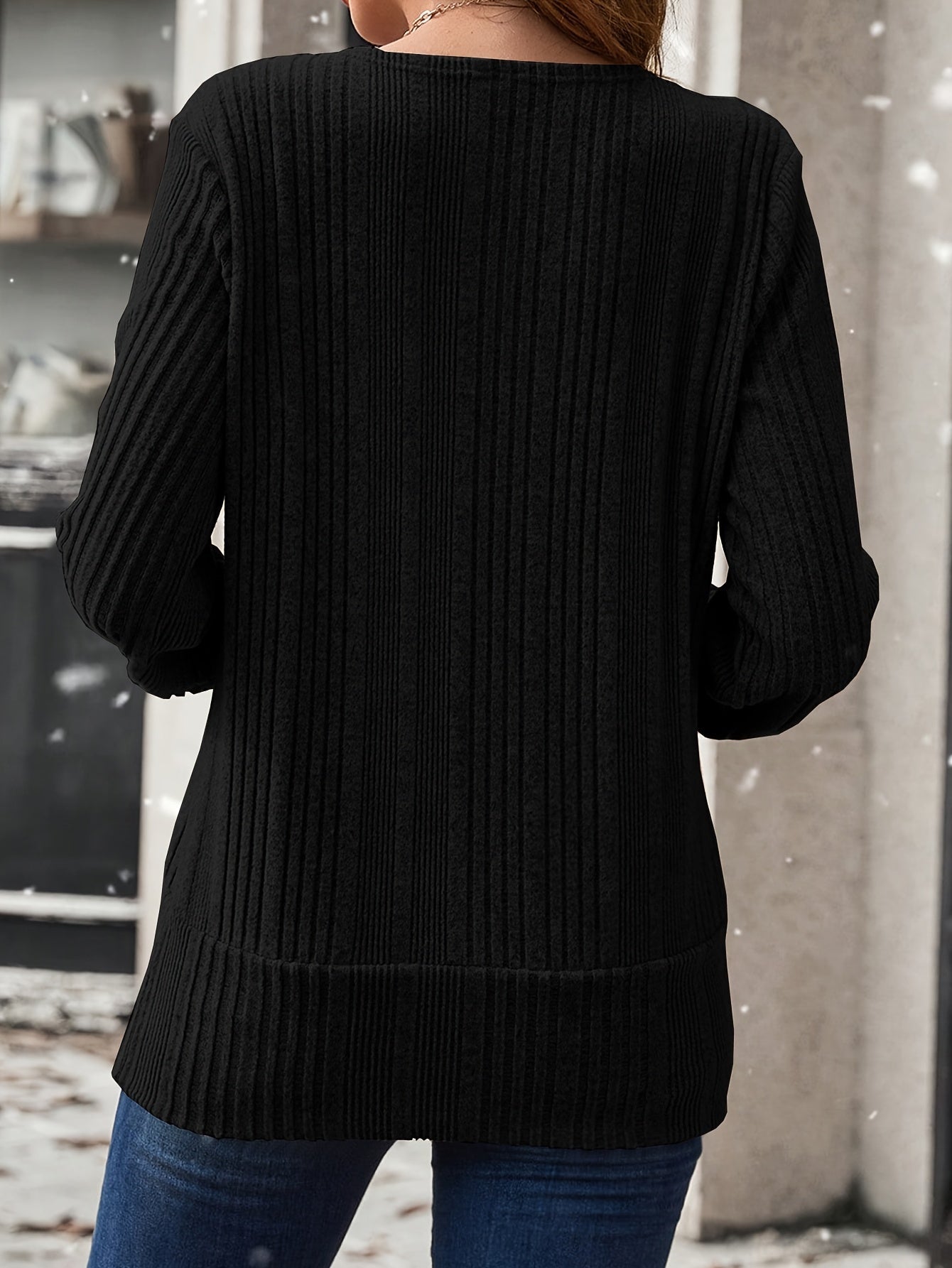 Women'S Elegant Ribbed Square Neck Blouse with Front Button Detail - Long Sleeve, Button-Up Shirt in Pink, Casual Chic Style, Perfect for Casual Attire, Casual Chic Wear | Square Neckline | Construction, Ladies Blouses, Women MAEJORKEN