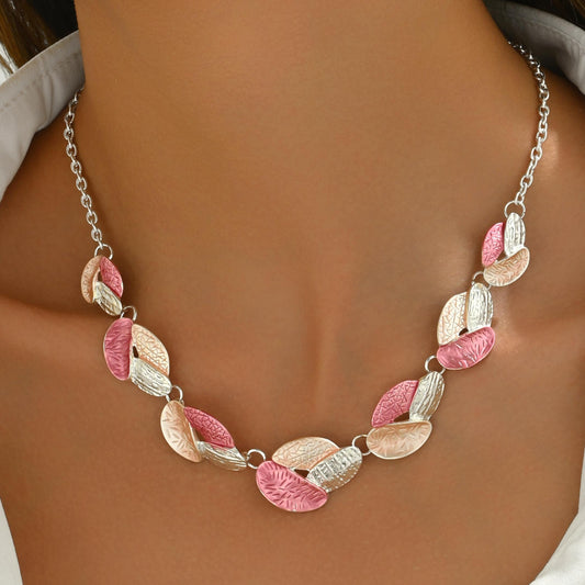 Ensemble paires de boucles d oreilles + collier en forme de feuille ( coffret non inclus ) MAEJORKEN