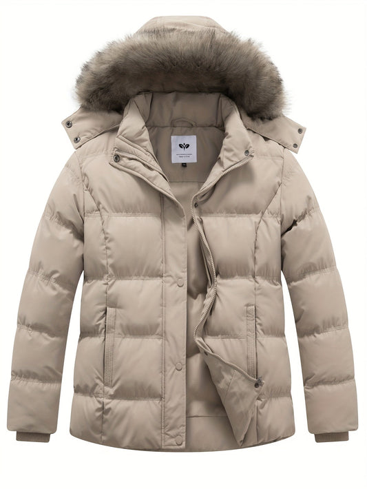 Manteau d hiver épais à capuche détachable en fausse fourrure femmes grande taille du XL au 5XL MAEJORKEN